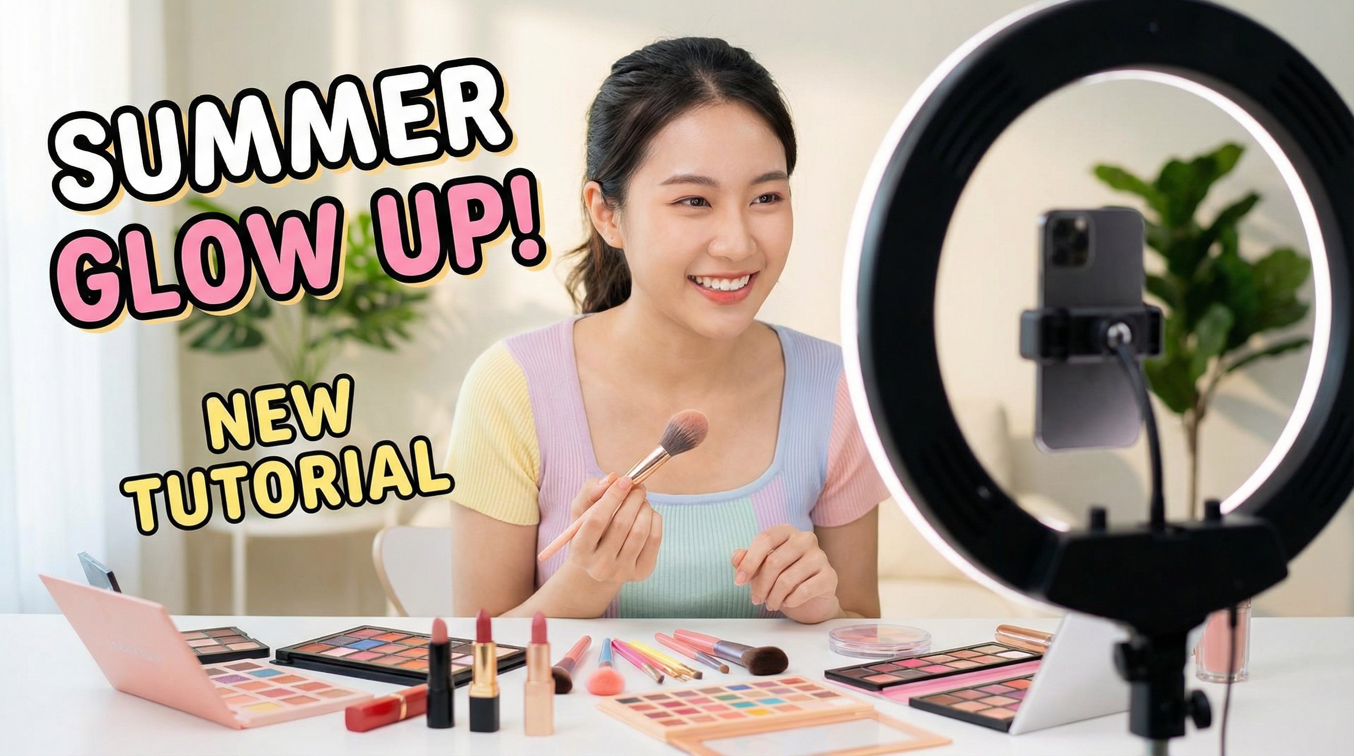国产自拍·美妆视频教程｜夏日清新妆容演示